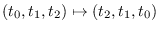 $(t_0,t_1,t_2)\mapsto(t_2,t_1,t_0)$