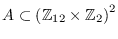 $A\subset\left(\mathbb{Z}_{12}\times\mathbb{Z}_2\right)^2$