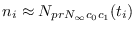 $n_i\approx N_{prN_{\infty}c_0c_1}(t_i)$